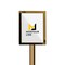 Montour Line Sign Frame Floor Standing 8.5 x 11 in. V Satin Brass Steel FS200-8511-V-SB - alternate 1